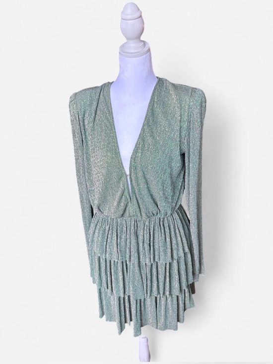 cameo Dresses & Skirts - cameo Bright Green Dress with Sparkle Sheen Fairy Core Glitter Cocktail M